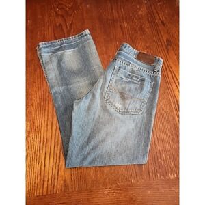 CJ Black Straight Leg Blue Denim Jeans Mens Size‎ 30x30 Button Fly Fade (A490)